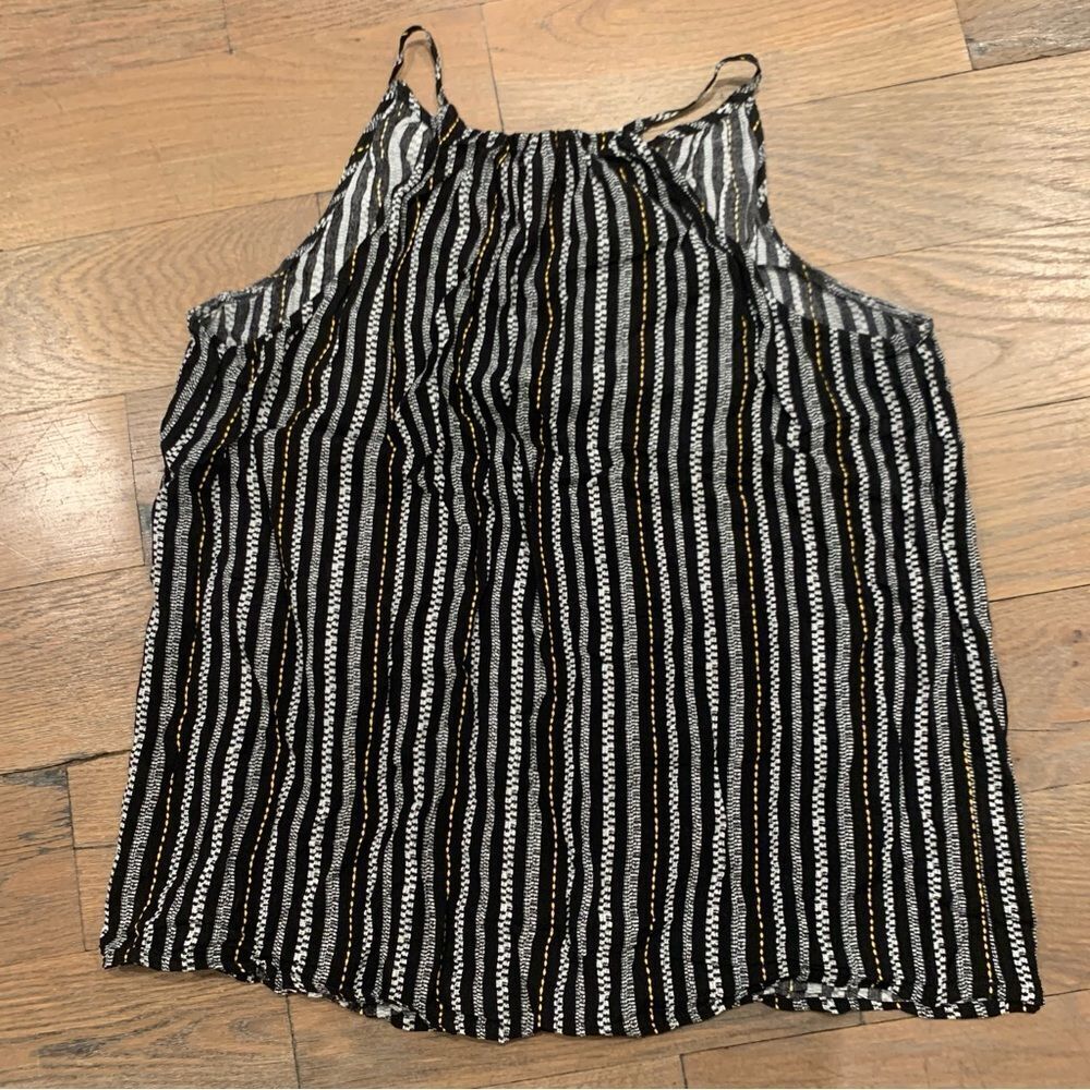 Old Navy Black White Sleeveless Summer Tank Style top Size small
